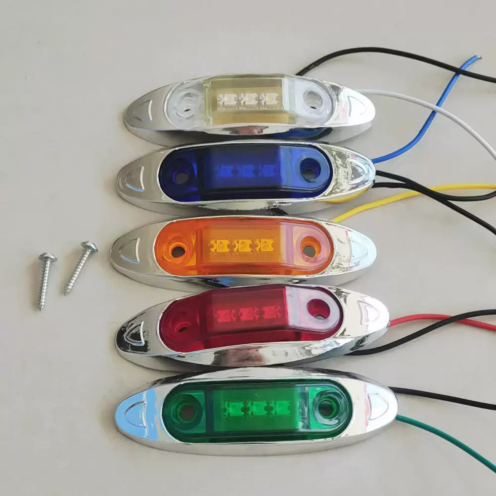 跨境3LED边灯3颗食人鱼卡车转向灯货车示宽信号灯防水游艇