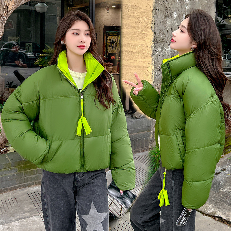 Invierno pluma ropa de algodón mujer 2025 invierno nuevo estilo coreano suelto ropa de pan estudiantil chaqueta de algodón corta abrigo image 9