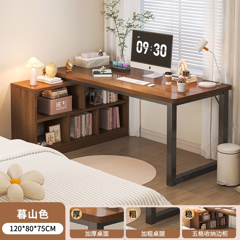 Mesa de esquina de madera maciza escritorio de escritorio en una mesa de computadora dormitorio para niñas cómoda L-esquina estudio escritorio