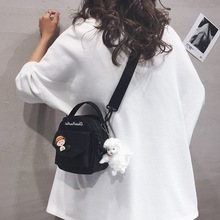 帆布小包包女新款潮风韩版手机包古着感可爱学生斜挎包