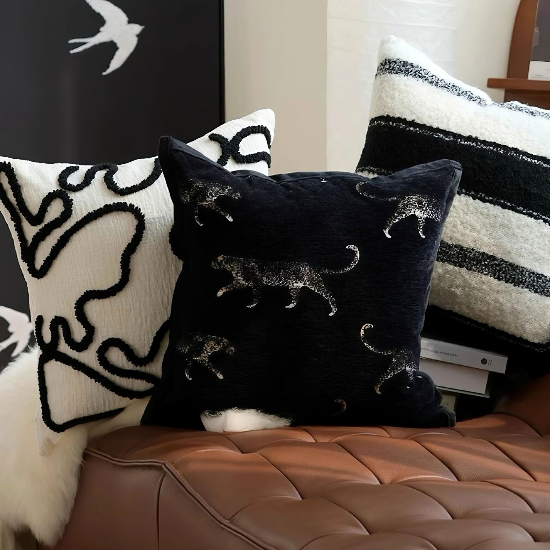 Ins Scandinavian Modern Backrest Pillow Pillowcase Accessible Luxury Cushion Bedside Simple French Sofa Living Room Pillowcase