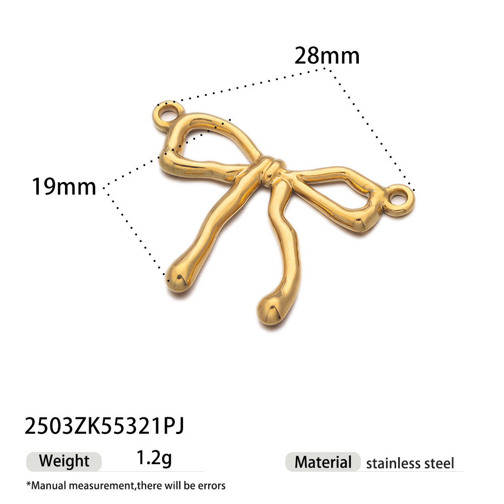 Sun, Bow Knot, Fish Pattern 1 Piece Titanium Steel PVD Coated Real Gold Plated Sun Bow Knot Fish Polished Pendant Charms