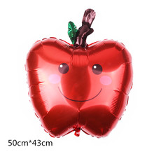 18寸红苹果造型铝膜气球圣诞节房间布置橱窗装饰苹果铝膜气球