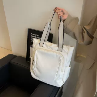 百搭单肩包女大容量托特包大学生上课背包通勤手提包外出购物袋