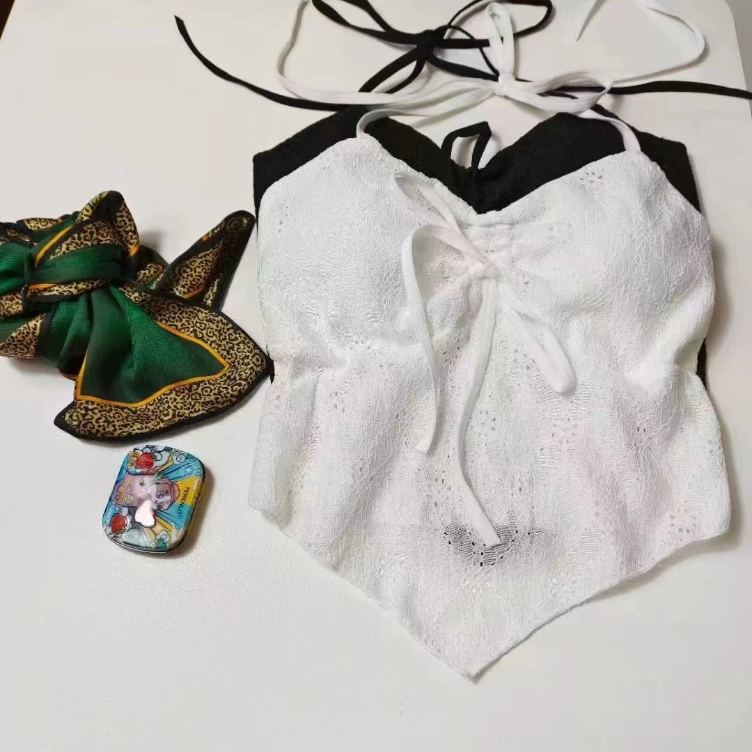 Топ с кружевом и чашками, трендовый пояс, sexy без проводной бюстгальтер, красивый спина