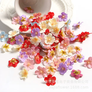 Cross-border simulated cherry blossom mini silk flower plum flower petals handmade garland diy material wedding landscaping decoration