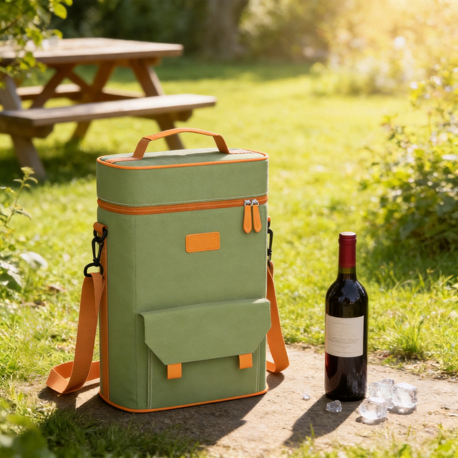 Bolsa térmica refrigerada para vino de Amazon transfronteriza, bolsa de vino portátil, plegable, impermeable y tipo bandolera. image 1