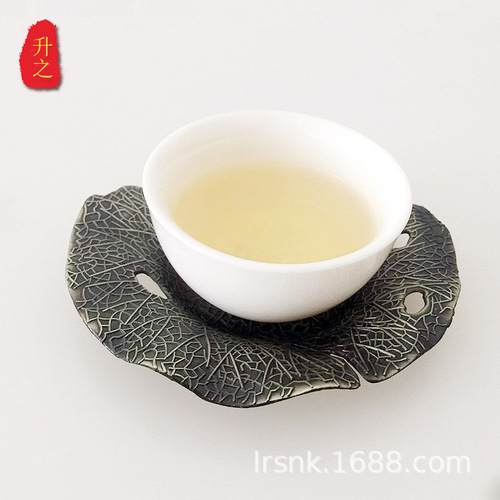 One piece dropshipping coaster, high temperature resistant saucer, insulated tea ceremony accessories, incense base, lotus leaf metal coaster