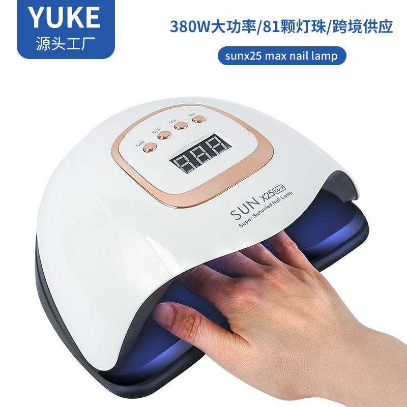 Lámpara de fototerapia de uñas de alta potencia, 81 cuentas de lámpara transfronterizas, lámpara para hornear uñas, pegamento de esmalte de uñas, no manos negras, máquina de fototerapia de secado rápido