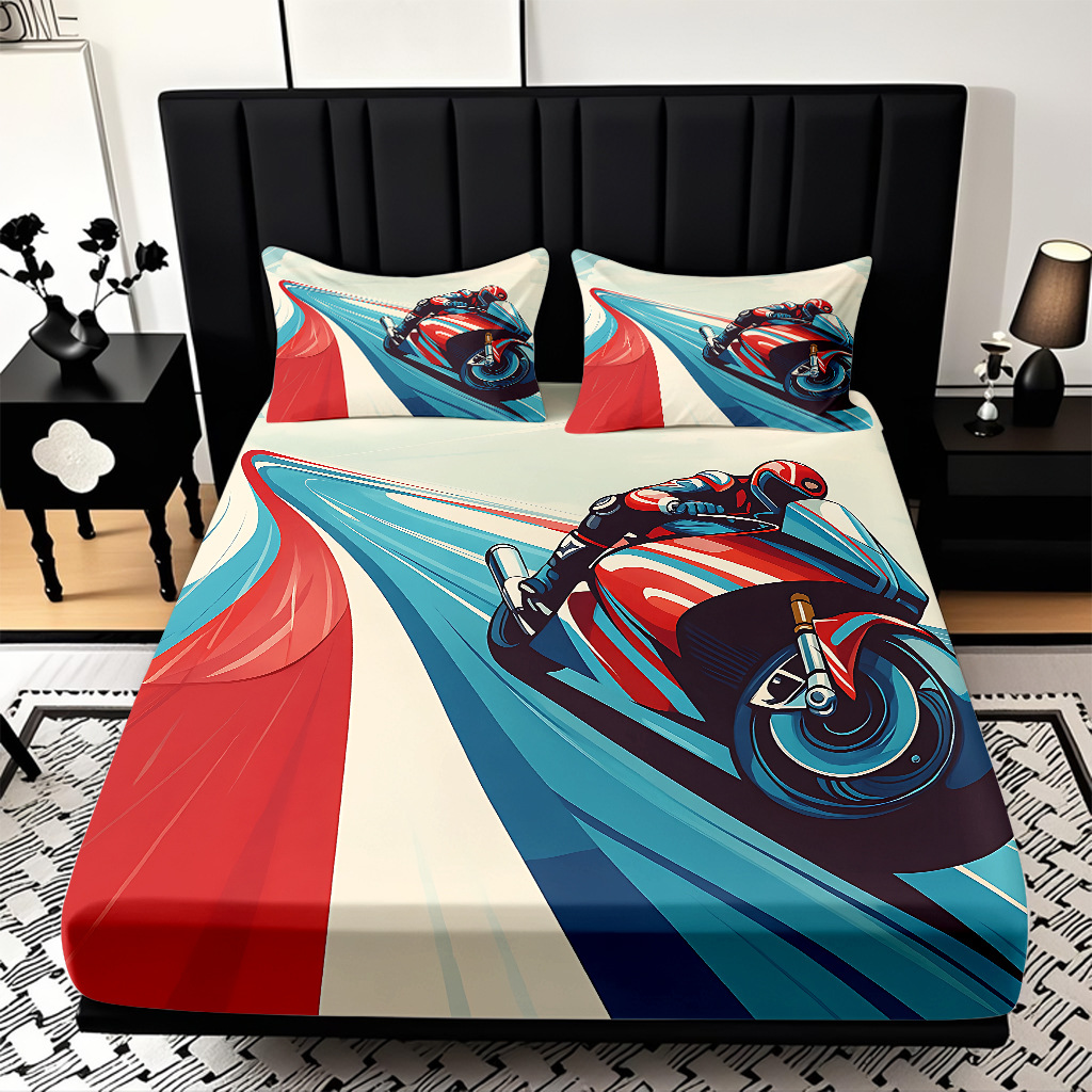 TEMU / JIT transfronterizo suave cama molida Kits cool motocicleta impresión digital HD se puede ajustar