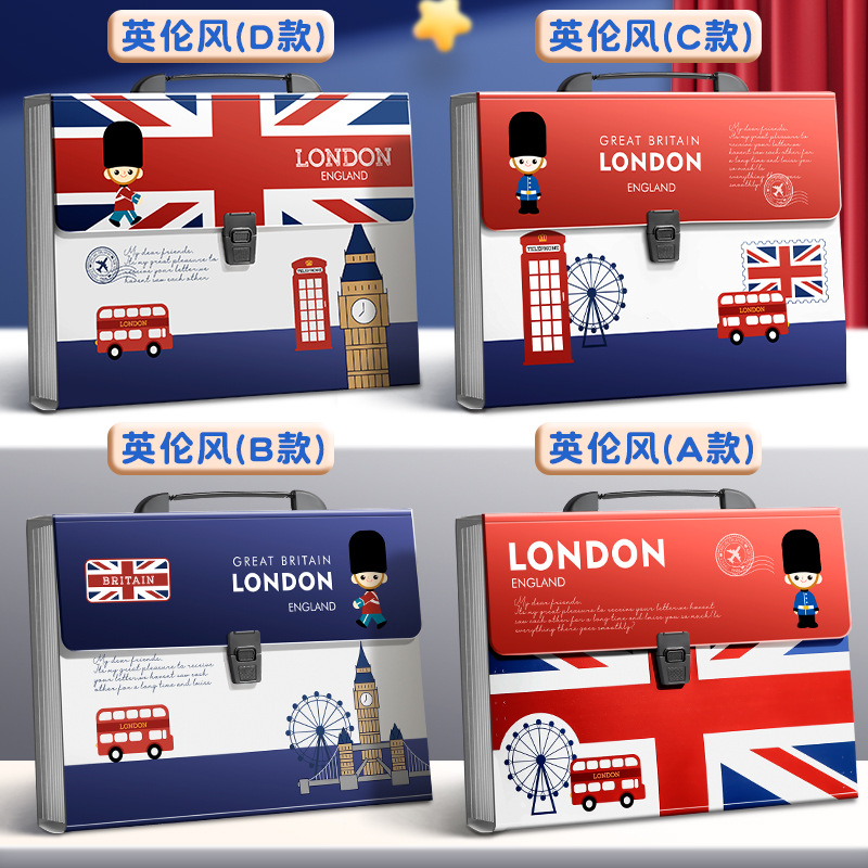 A4 Carpeta de órganos material de archivo de papel de múltiples capas bolsa de almacenamiento de papel libro estudiante de la escuela primaria artefacto caja portátil