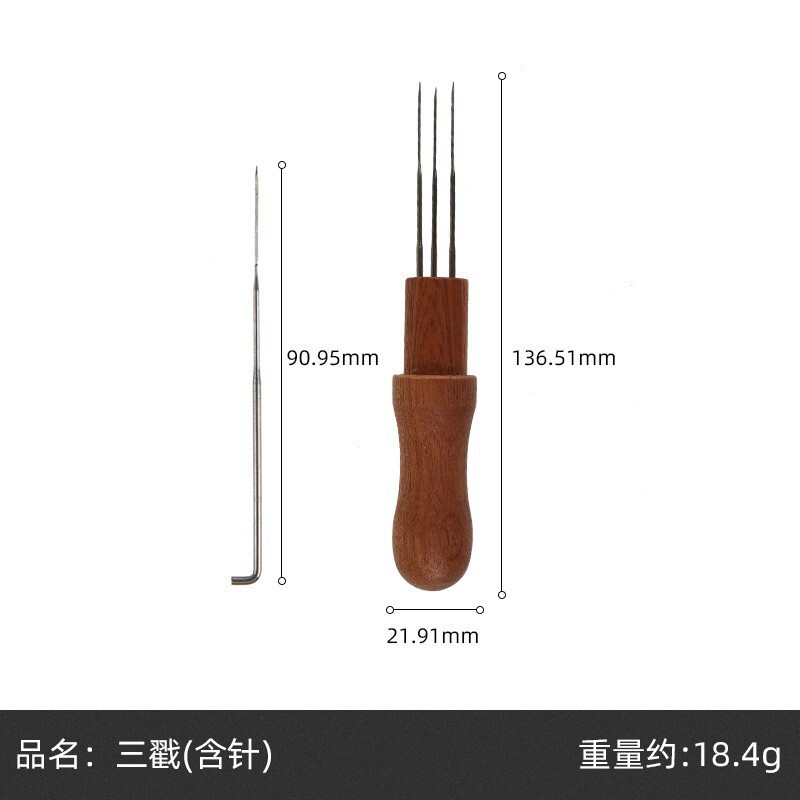 羊毛フェルトスタンパー（針付きウッドカラーウッドスタンパー） 手芸用フェルトニードルペン 木製パンチニードルホルダー|undefined