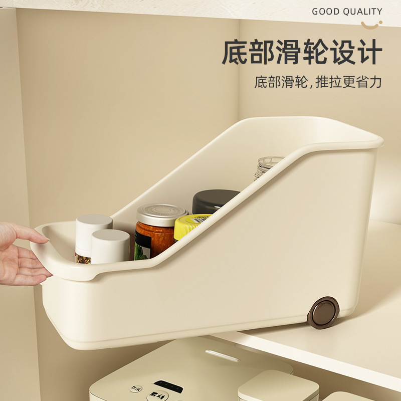 キッチン収納ボックス鍋具収納棚プラスチック置物鍋蓋棚キャビネット収納ボックス整理収納棚神器|undefined