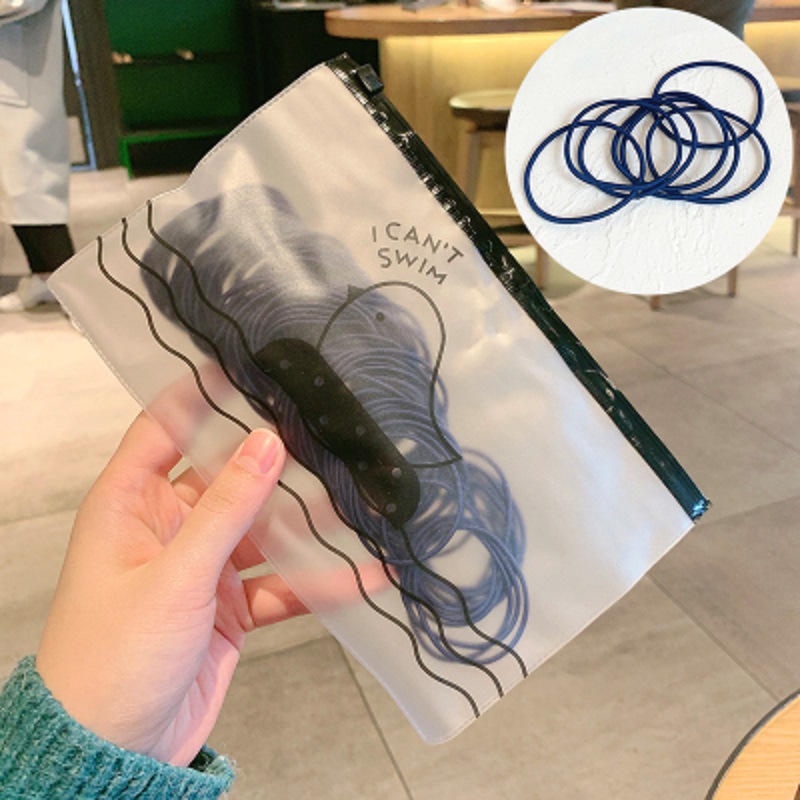 Estilo coreano simple cuerda de pelo de la muchacha de alta banda de goma elástica bolsa de aves banda de pelo sin costura básica cuerda de pelo tocado banda de pelo