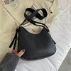 Capacious fashionable shoulder bag, demi-season one-shoulder bag, genuine leather, 2021 collection, Korean style