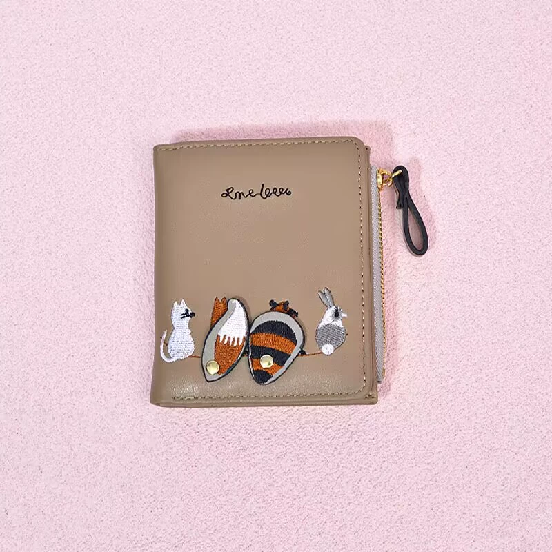 Short cute fresh folding small wallet, Korean style