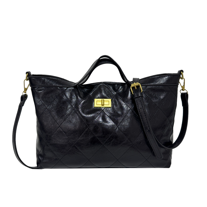 Korean Style Leopard Print Handbag For Women 2025 Autumn Winter New Vintage Casual Shoulder Large Capacity Commuter_voghion.com