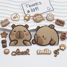 水豚卡皮巴拉PVC软胶装饰手工diy配件手机壳ipad洞洞拖鞋扣杯子贴