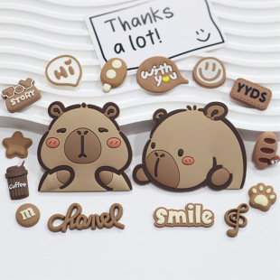 Capybara Capibala PVC soft rubber decoration handmade DIY accessories mobile phone case ipad hole slippers buckle cup stickers