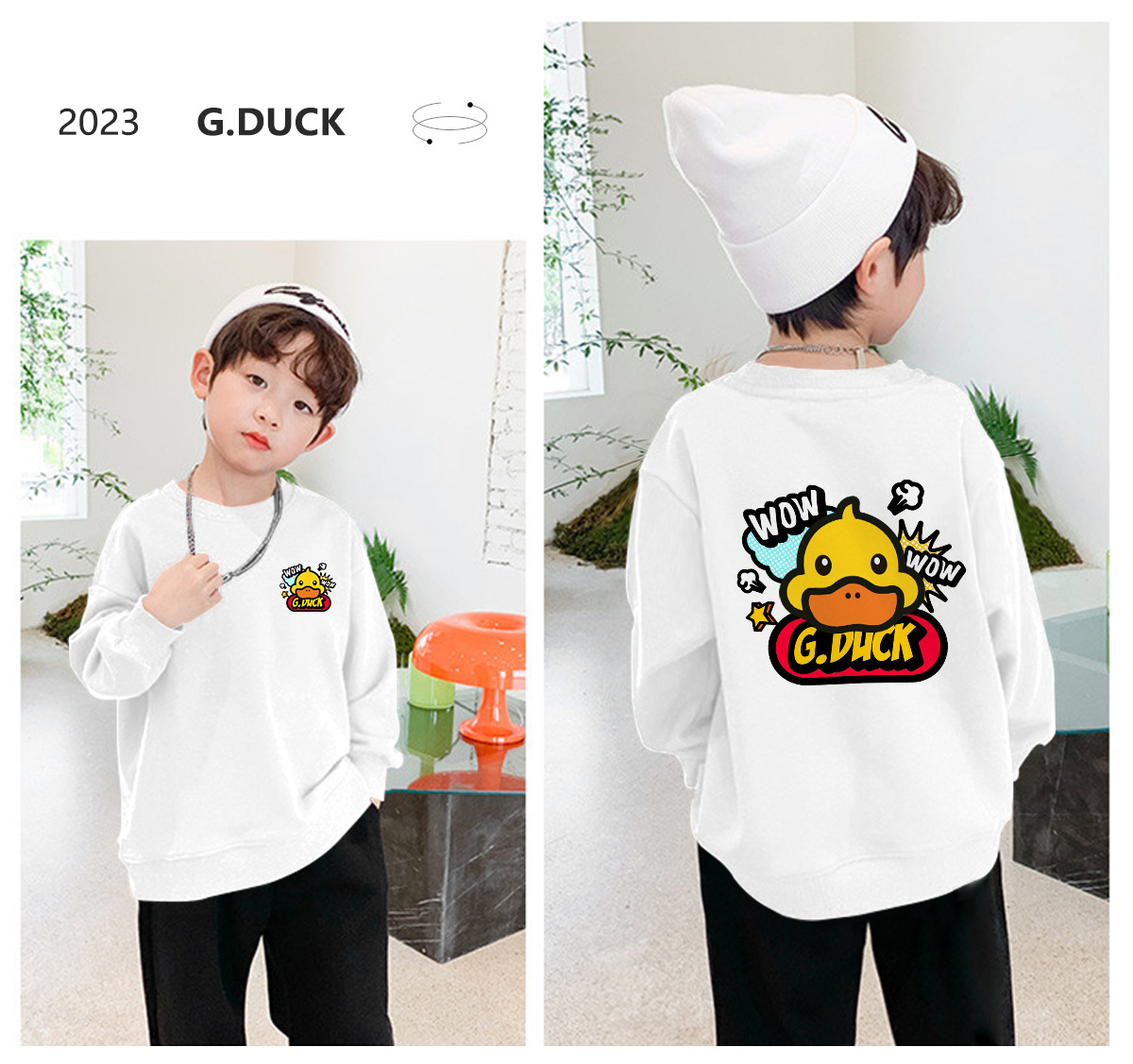 Little Yellow Duck Kleidung Kinderpullover-Set 2023 Frühling und Herbst Neue modische Freizeit für Mädchen_voghion.com