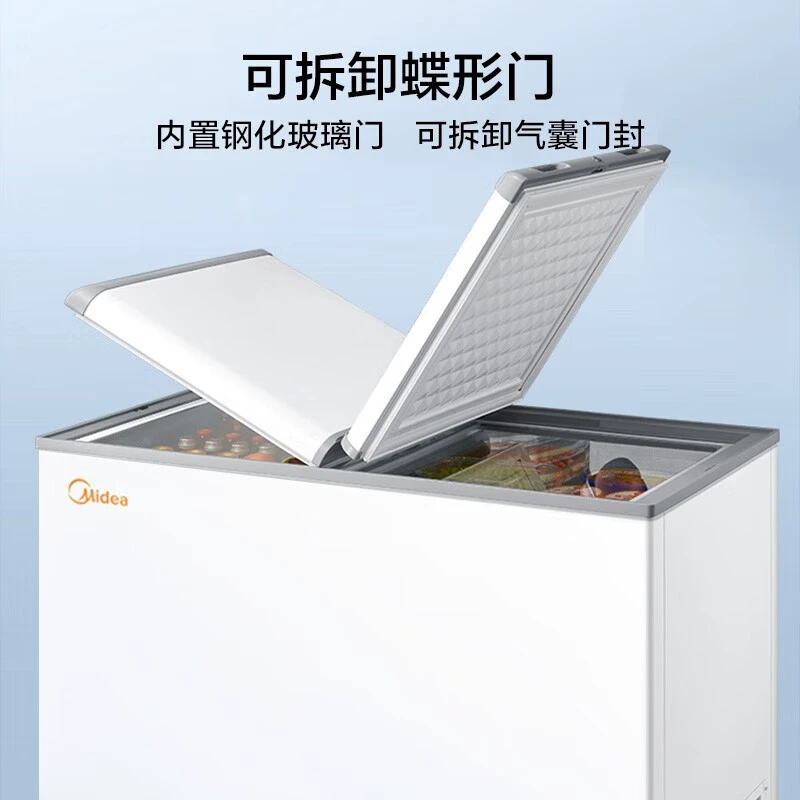 Кухонный морозильник Midea на 220 л, холодильник двойного Öffnungen/двуокончательный температурный бытовой коммерческий витринный холодильник, холодильное хранение BCD-220VM(E)