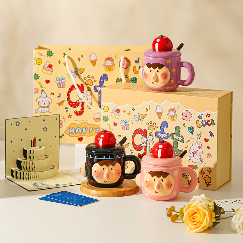 Tazas creativas divertidas, tazas de pareja, tazas de cerámica, tazas de agua para niñas, regalos prácticos de cumpleaños, regalos a mano para novias