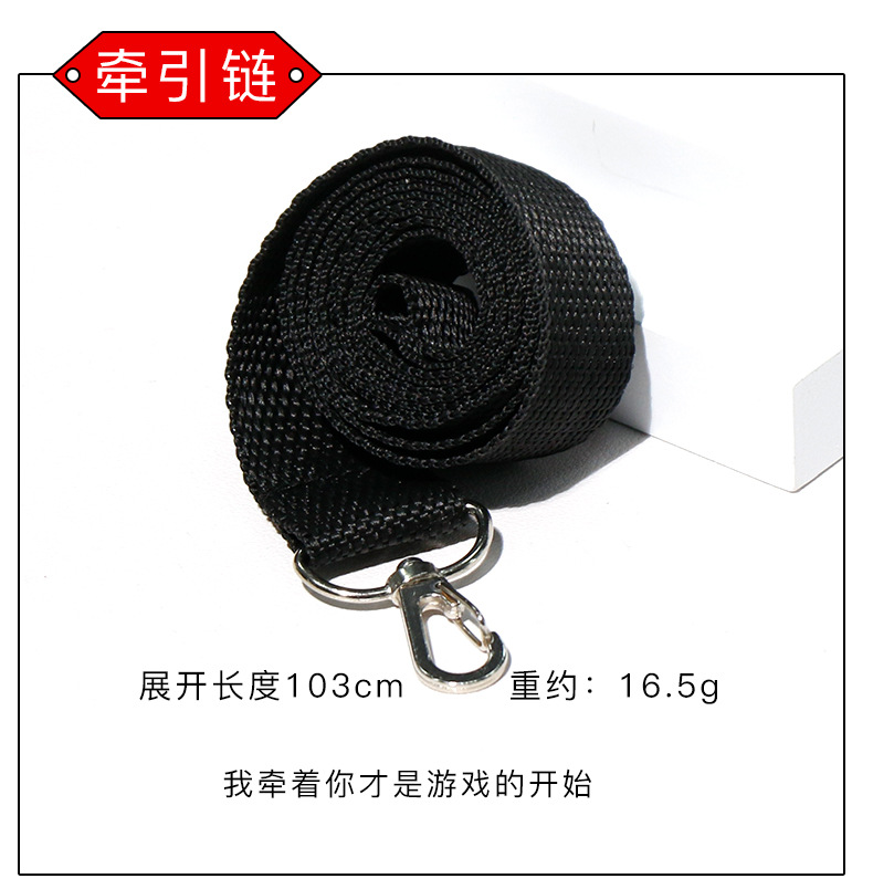 SM Bondage Bed Straps Set with Nipple Clamps and Foot Cuffs, Black Plush and PU Leather — detail image 21