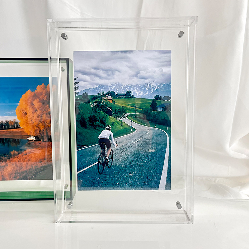 Props Acrylic Transparent Colorful Edge Suspended Photo Frame Table Transparent Poster Photo Frame Painting Exquisite Creativity