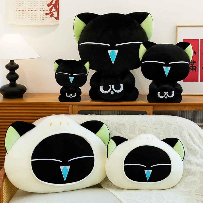 罗小黑公仔毛绒玩猫毛具罗小黑玩偶小黑猫公仔起司绒玩日抱枕午睡|undefined