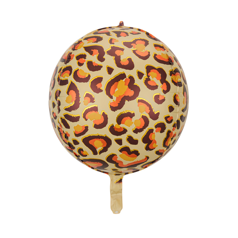 Globo de película de aluminio de leopardo transfronterizo amor pentagramas de seda de lluvia de fondo pared decoración de globo de diseño de fiesta salvaje image 4