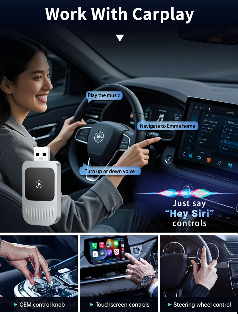 Cross-Border Wireless Carplay Box Upgrade Android Smart Car-Machine Interconnection Module Car Carplay Printed Logo