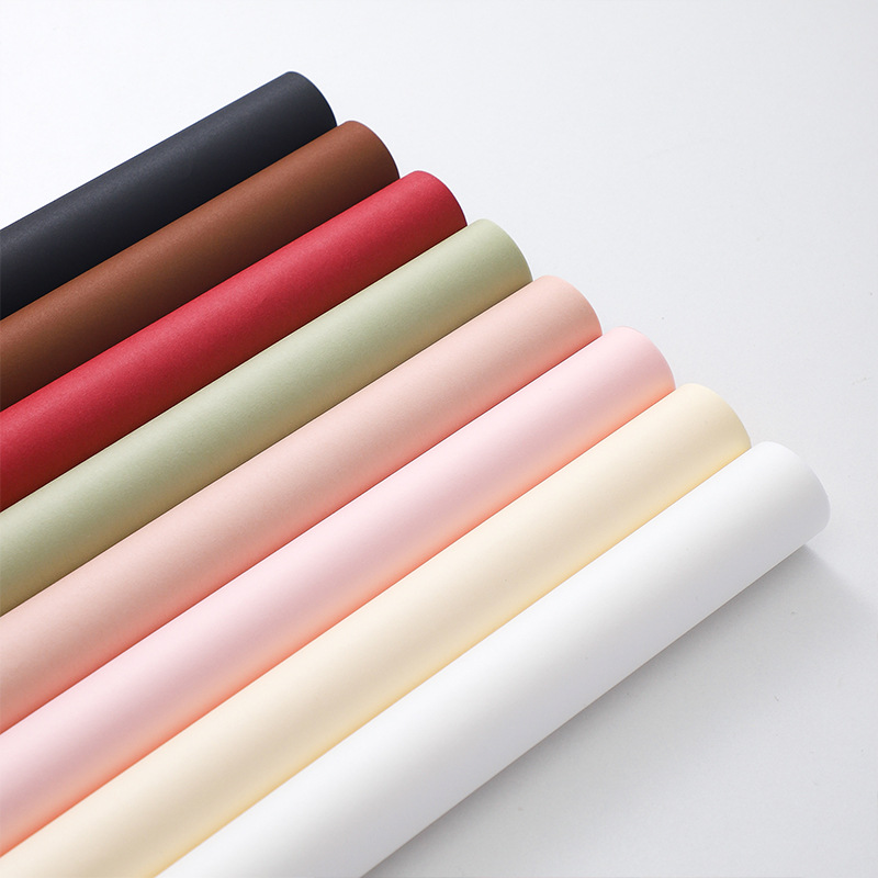 Fenghua serie de papel de embalaje de ramo de flores de color sólido papel de arte impermeable flores de papel de regalo de materiales de flores