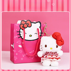Authentic Sanrio Hello Kitty Cute KT Cat Cartoon Keychain Pendant Kitty Cat Figurine School Bag Ornament