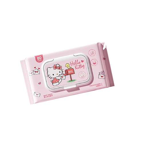 Sanrio Pure Water Wet Wipes Genuine Authorized Flip-top Baby Hand and Mouth Face Wipes Disposable Household Wholesale