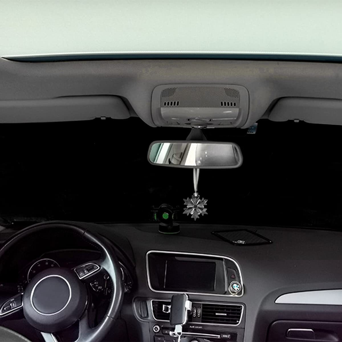 Car snow cover, winter windshield cover, black-coated reflective snow cover for night use, new car sunshade