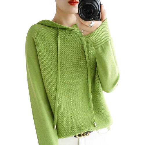 Hooded sweatshirt for women spring and autumn 2024 new hoodie bottoming sweater with knitted sweater casual large size hooded sweater for women