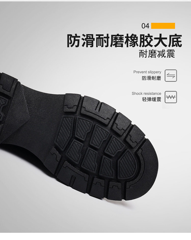 Giày da nam lười xỏ chân đế dày cổ thấp mũi tròn gót 3–5 cm — Màu nâu thời trang, kinh doanh đen chi tiết 12