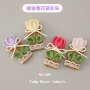手工四线编织花朵边夹