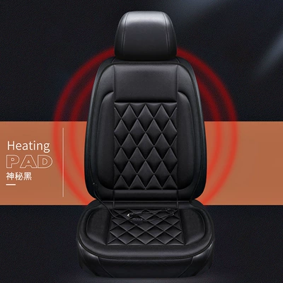 Car heated seat cushion, electric heating pad for car seats, universal winter new model, 12V/24V seat cushion (Multi-function pad) - 12v-black-single-seat-anti-slip-base-fabric