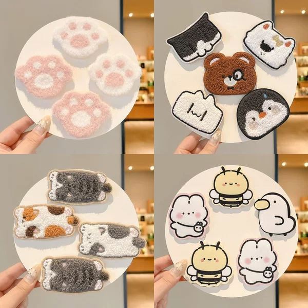 Cute 2026 new seamless bangs stickers, cartoon autumn/winter children's magic tape hair accessories, sweet and fun hair decorations for girls