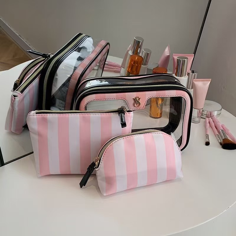 Victoria's Secret Cosmetic Bag Set PVC Striped
