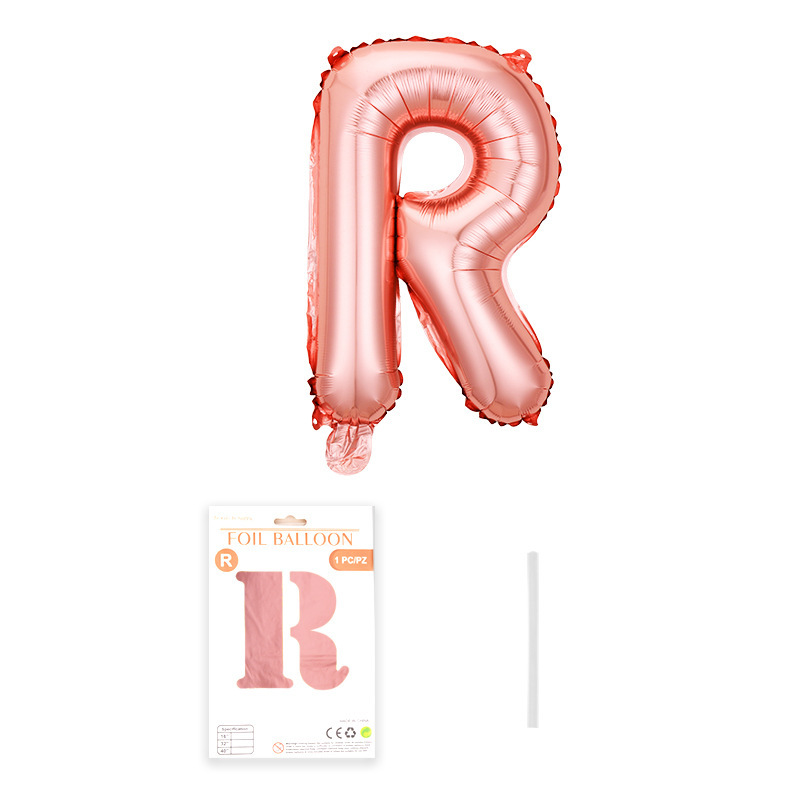 16 pulgadas alfabeto inglés tarjeta de papel independiente embalaje película de aluminio globo decoración de fiesta de cumpleaños diseño papel de aluminio globo al por mayor