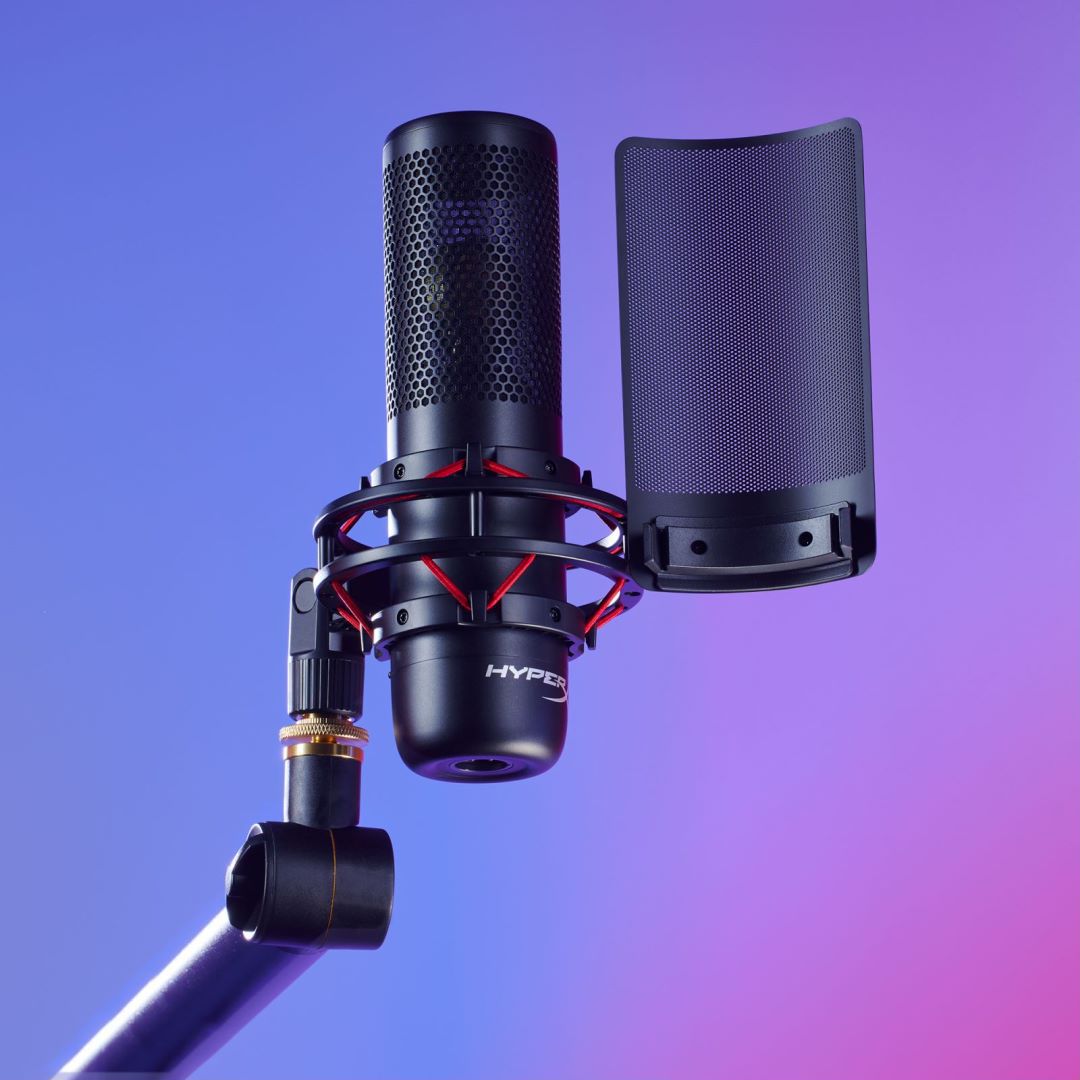 Hyperx Quadcast S SOLOCAST Extremadamente desconocido Vaso de sonido Rima de sonido 2S Micrófono