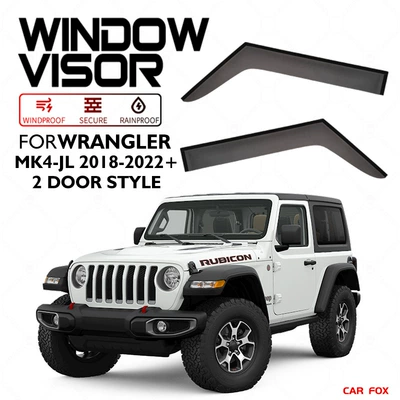Rain shield — Jl Window Visor - standard-packing-without-logo-wrangler-wrangler-mk4-jl-2018-2022-plexiglass-no-bright-strip-window-rain-shield-2pcs