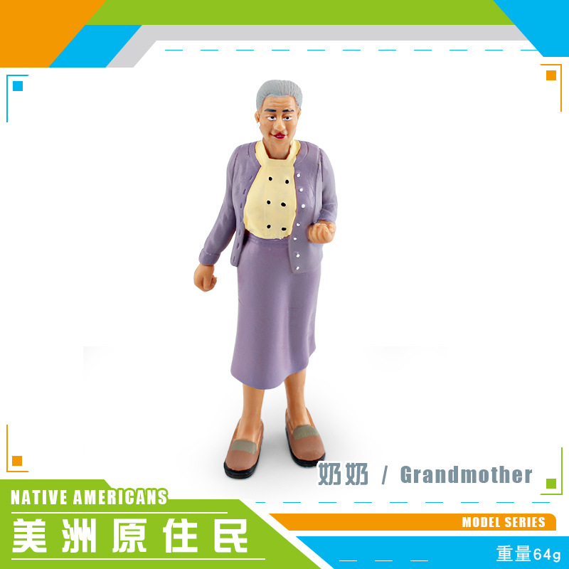 Amazon simulación nativo americano familia figura Modelo Mamá y Papá abuelo y abuela muñeca decoración juguete