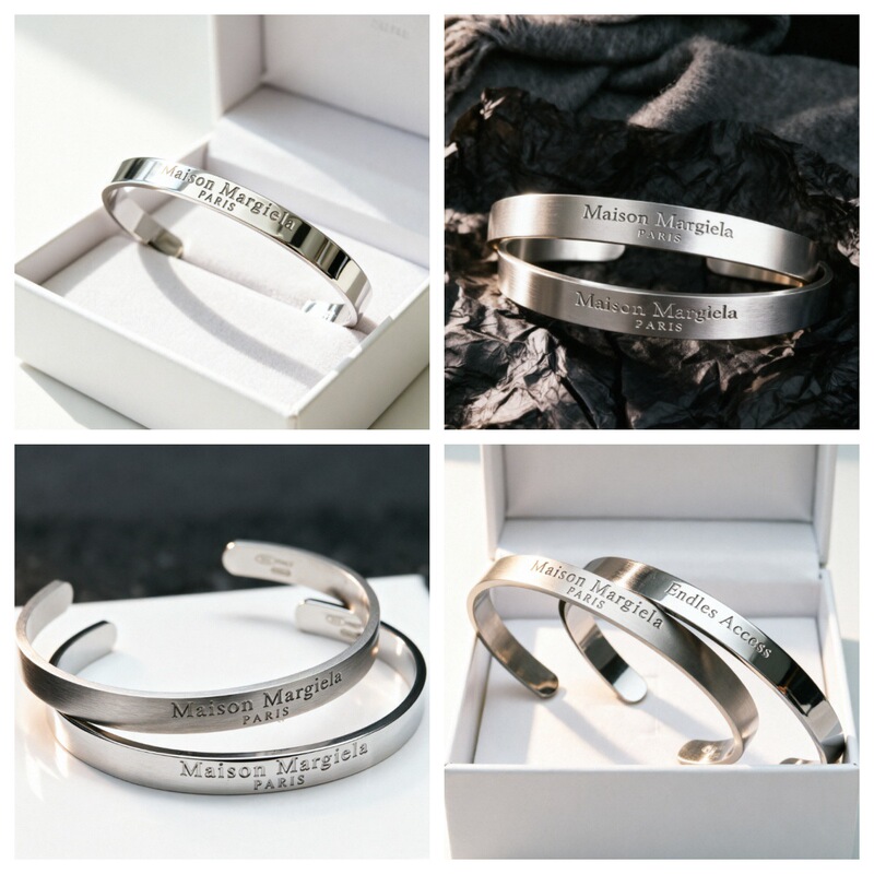 Maison Margiela Letter Bracelet Titanium Steel Couple's Style Simple and Luxurious Unisex Versatile Open Bracelet