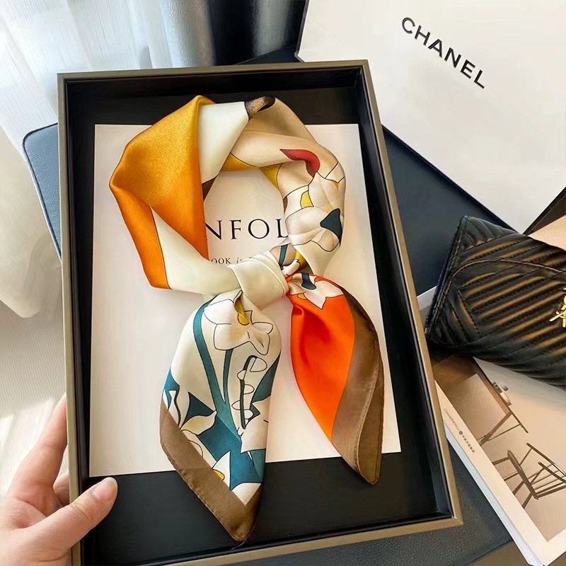 2025 viaje nuevo 70 bufandas de seda cuadrada de trabajo bufandas de seda para mujeres bufandas de seda de verano bufandas de seda delgada bufandas de seda