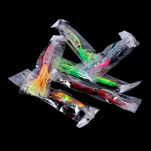 Luminous squid fishing bait 40g bearded man long-range slow-sinking simulation large octopus sea fishing grouper fake bait Luya bait