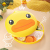 BDuck Yellow duck Sub-grid Dinner plate household Sucker bowl Auxiliary bowl baby Fall children tableware silica gel Dishes