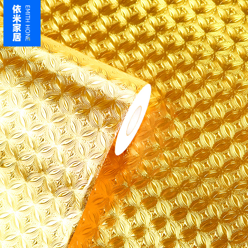 Self-adhesive wallpapers, waterproof copper sticker on wall